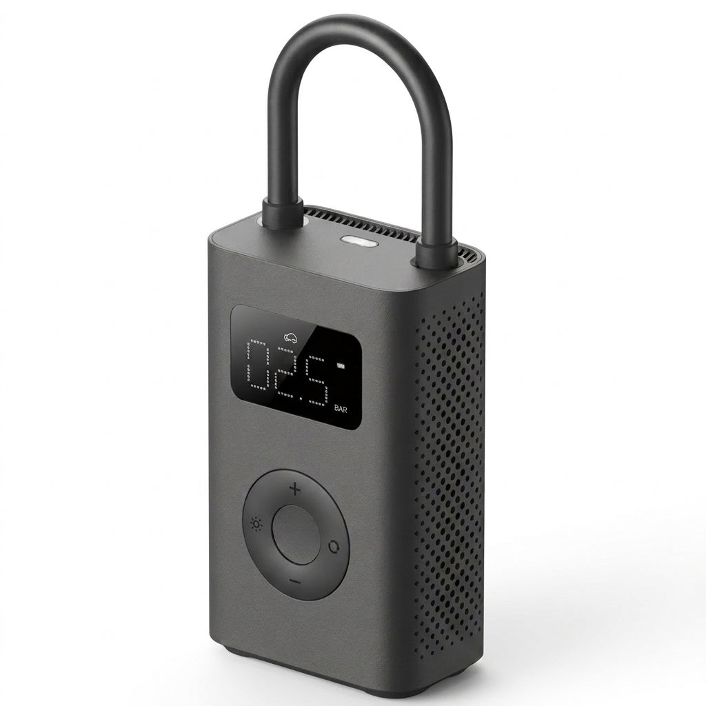 Compressor de ar elétrico portátil Xiaomi Mijia 2D, bomba de ar elétrica portátil, inflador inteligente digital com detecção de pressão de pneus.